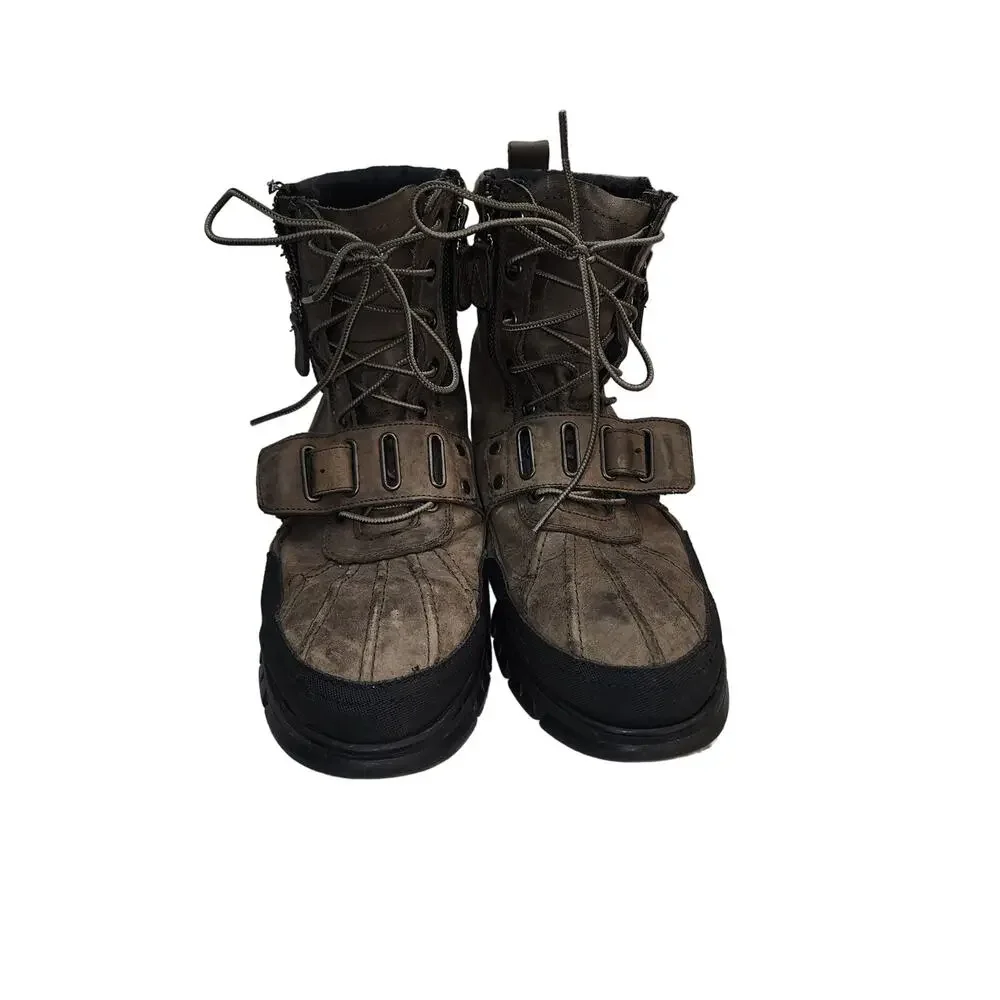 Polo Ralph Lauren Men’s Size 11D Andreas Charcoal Leather Combat Boots